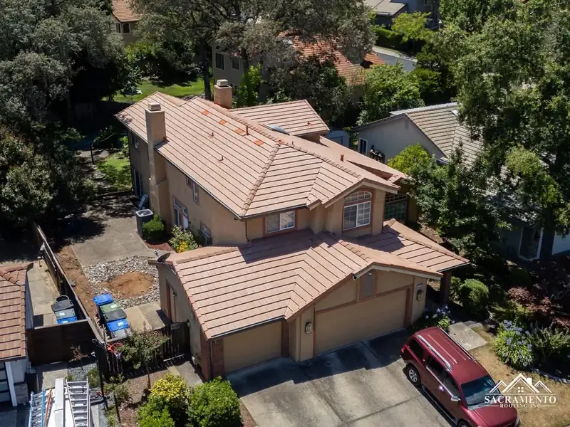 Completed concrete tile roof installation aerial view Haines City FL — tile roofing Grenelefe Southern Dunes Polk County